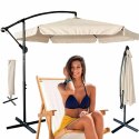 Parasol ogrodowy LUARO duży składany z wysięgnikiem 290cm beżowy